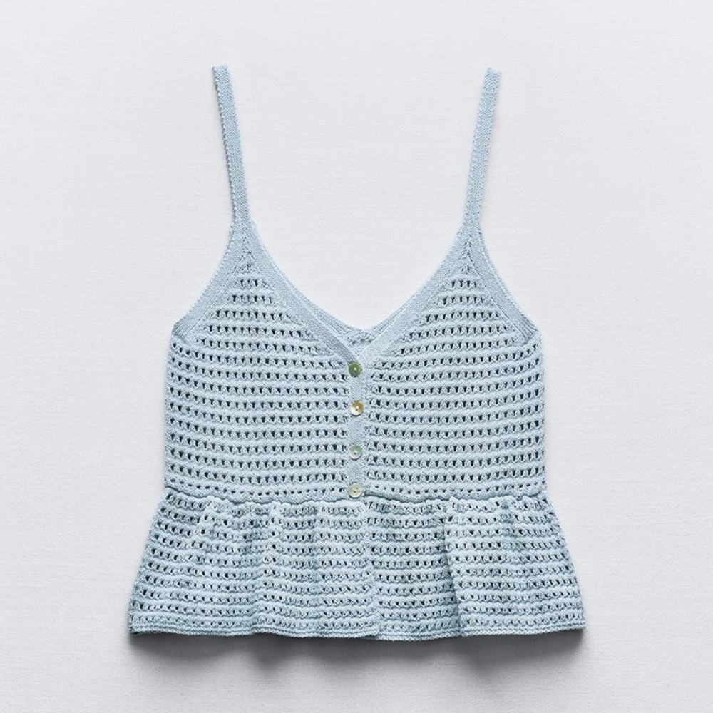 NWT Zara STRAPPY KNIT CROP TOP